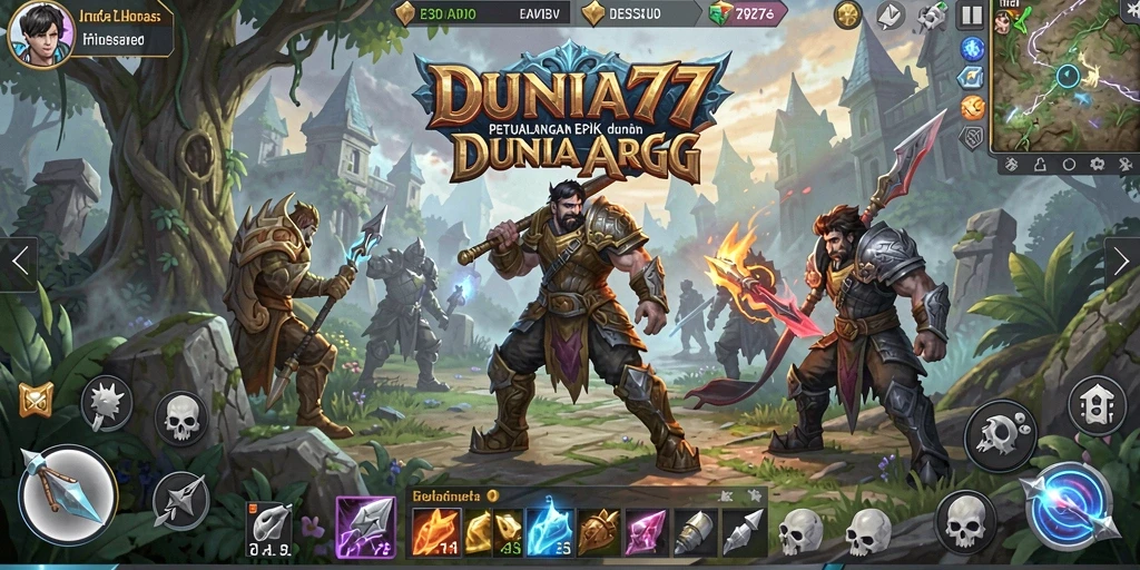 Tampilan gameplay DUNIA77 yang seru dan mendebarkan.