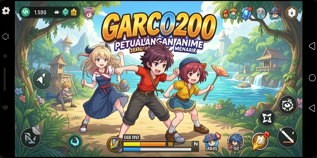 Tampilan menarik dari gameplay <strong>GARCO200</strong> dengan karakter anime.