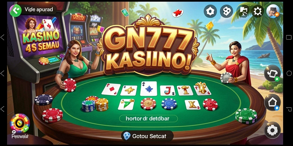Screenshot gameplay GN777 menampilkan keseruan permainan Kasino.