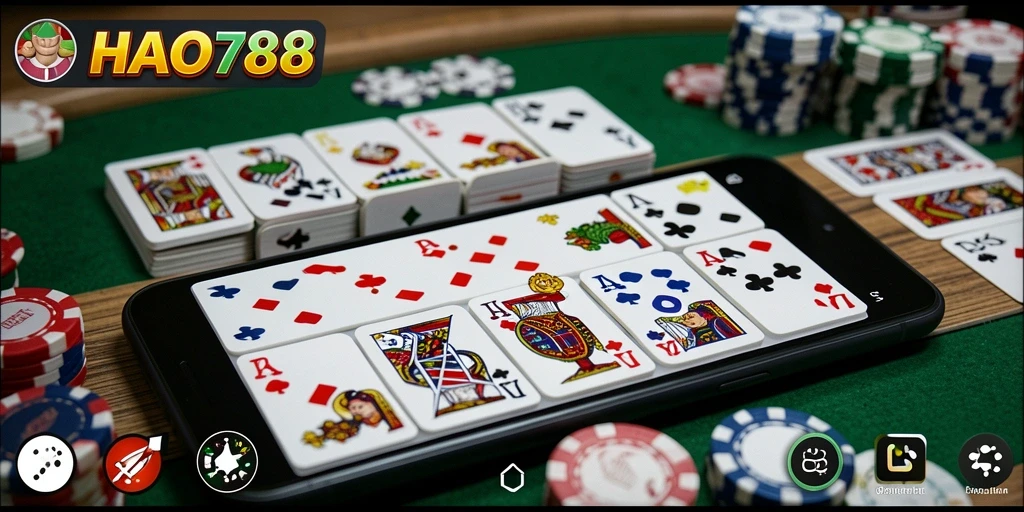 Tampilan gameplay HAO788 dengan pemain yang berlaga dalam permainan domino.