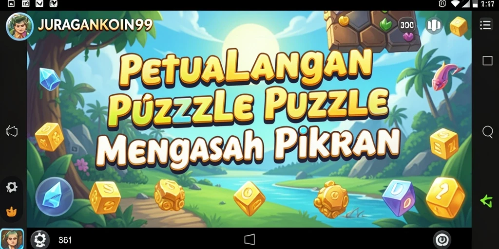 Screenshot utama JURAGANKOIN99 menampilkan gameplay puzzle yang seru.