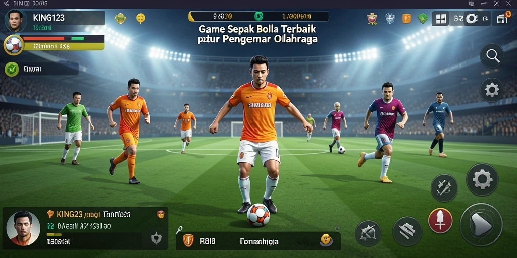 Tampilan gameplay KING123 yang mendebarkan dalam pertandingan sepak bola.