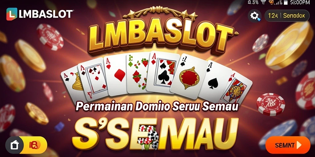 Tampilan gameplay seru dalam LMBASLOT saat bermain Domino.