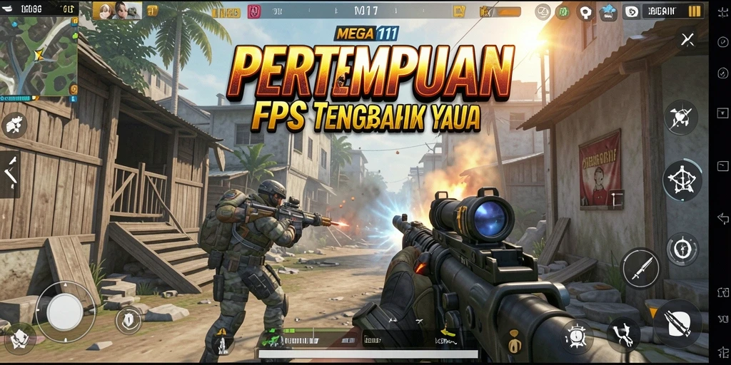 Screenshot gameplay MEGA111 menampilkan pertempuran yang intens dan grafis yang menakjubkan.