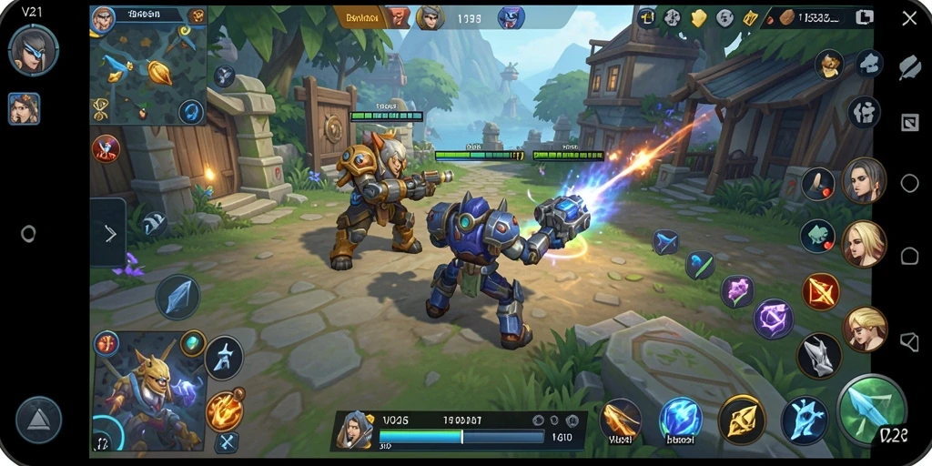 Tampilan screenshot gameplay V21 yang penuh aksi strategi.